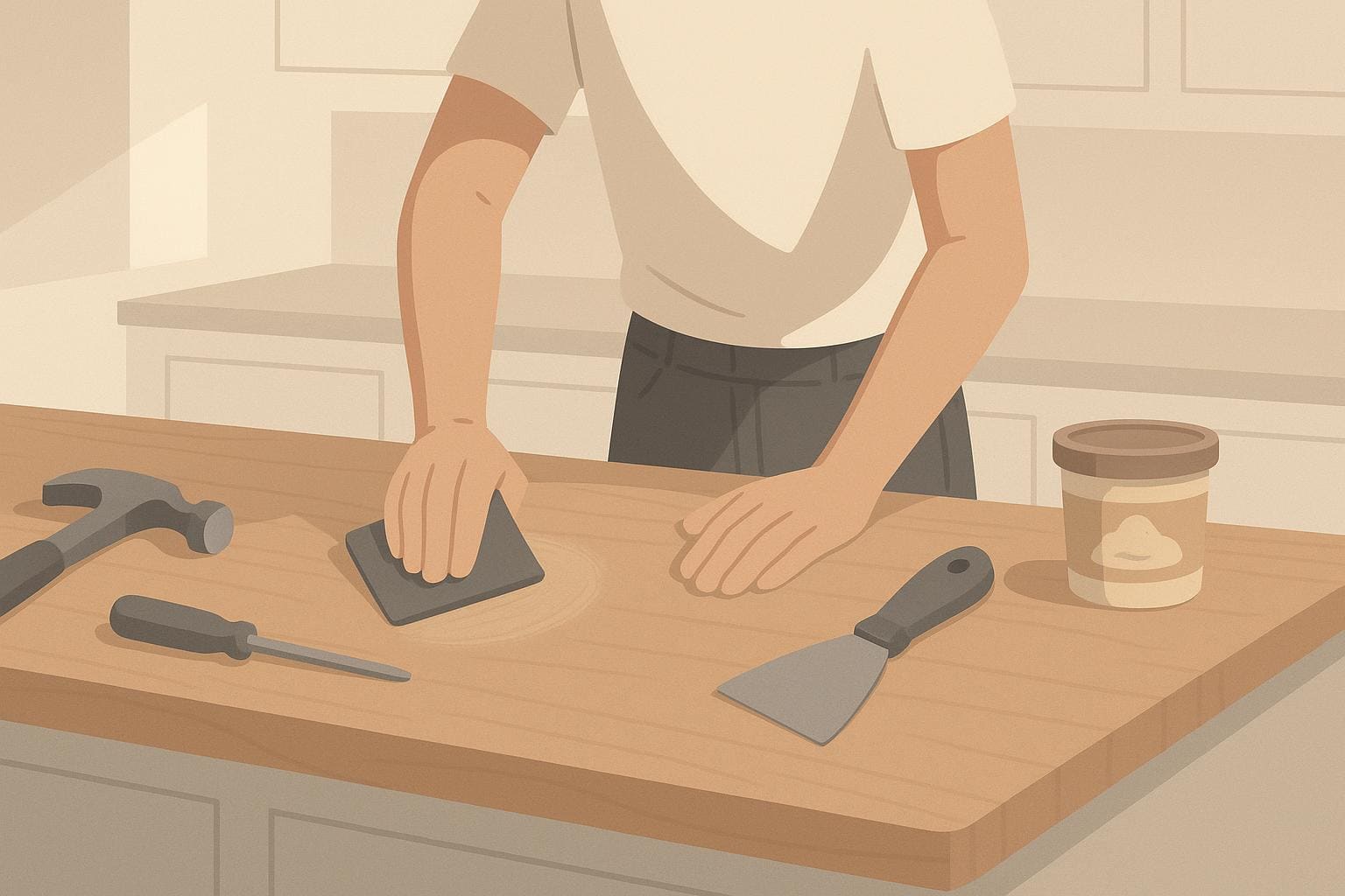 Récupérer sa caution locative : astuces pour réparer soi-même son plan de travail avant l'état des lieux